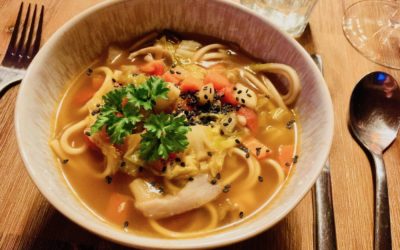Japanische Udonnudel Suppe